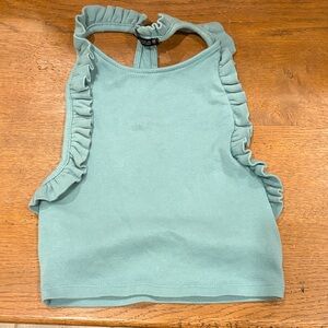 Zara Mint Green Ruffle Crop Top